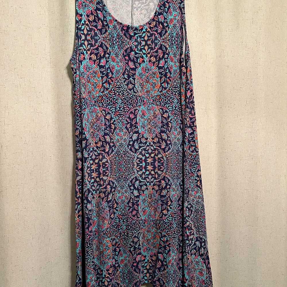 Cynthia Rowley Blue and Red Sleeveless Sundress